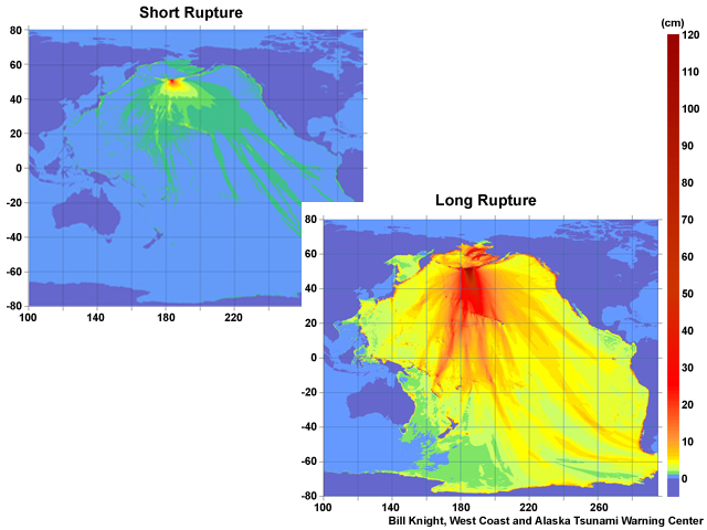 Simulated Aleutians tsunami using the Alaska Tsunami Forecast Model