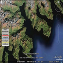 Satellite image
 of an inlet on an island in the Aleutians.