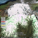 Satellite 
image of a volcano in the Aleutian Islands.