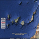 A satellite image of the Canary Islands. 