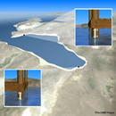 A diagram 
of how tsunamis might resonate in a bay if the period of the bay matches
 the period of the tsunami.