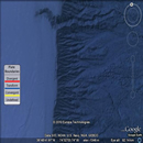 A satellite 
image of the continental slope off the east coast of the United States. 
