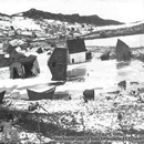 Buildings in Lord's Cove tossed and smashed by the 1929 Grand Banks
 tsunami in Nova Scotia.