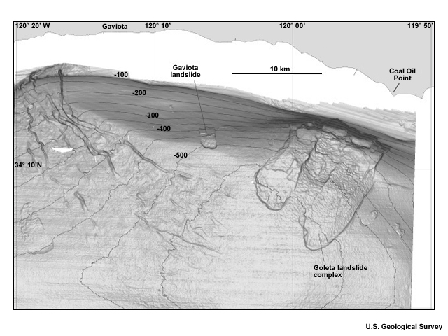 Submarine landslide complex in the Santa Barbara Channel in the vicinity of Goleta, California