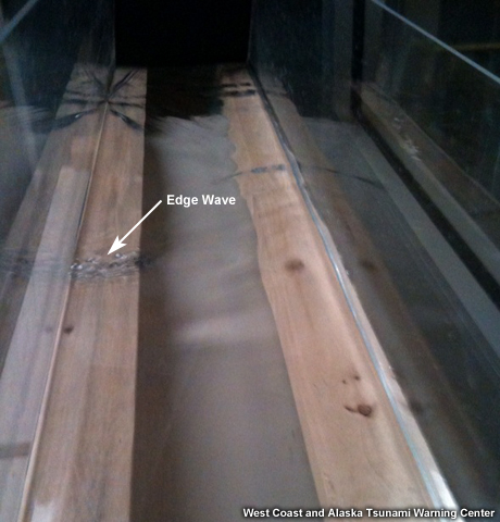 An edge wave in a wave tank.